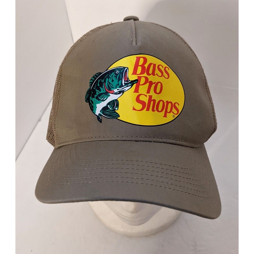 Bass Pro Shops Hat Mesh Adj Olive Snapback Trucker Baseball Fishing Outdoor Cap